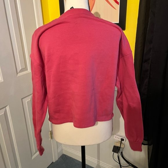 Divided H&M Decication Varsity Preppy Sweatshirt Top Pink White Size Small - Picture 4 of 6